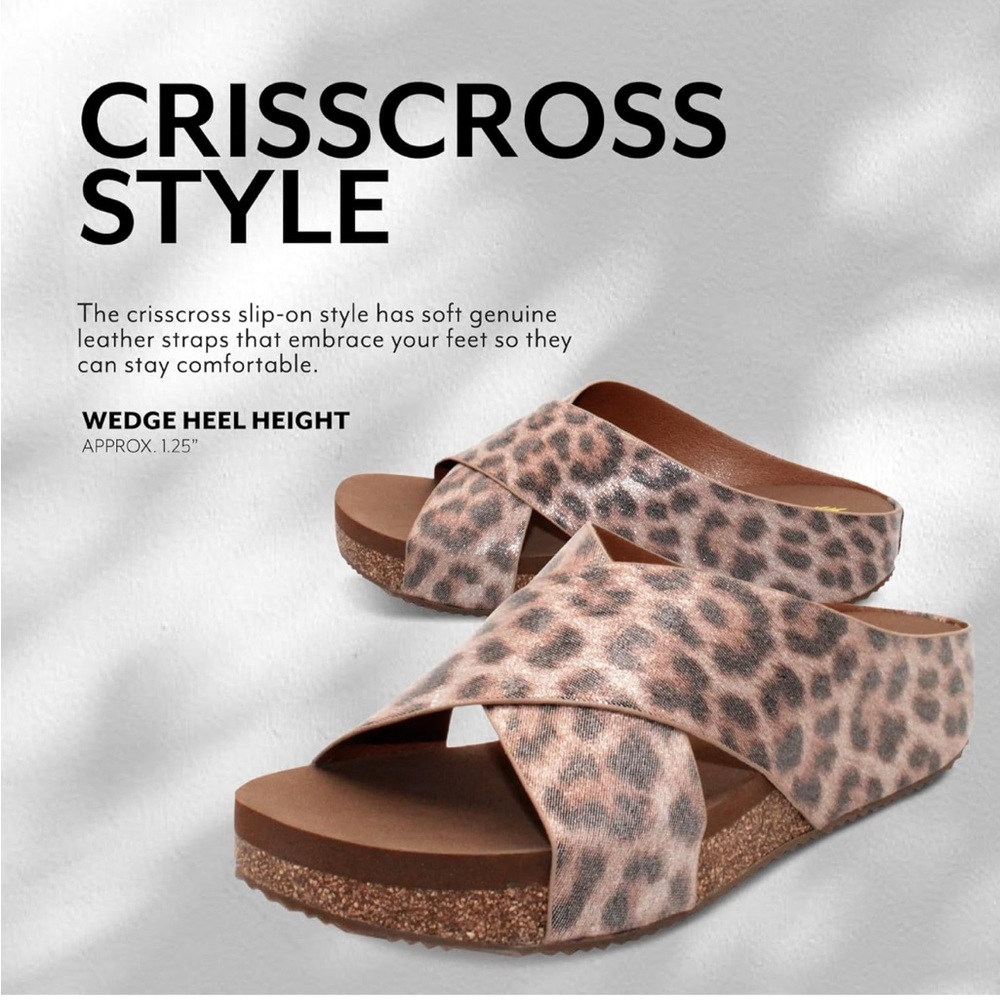 Leopard print Volatile Sandals Cork Platform Slip-on 5